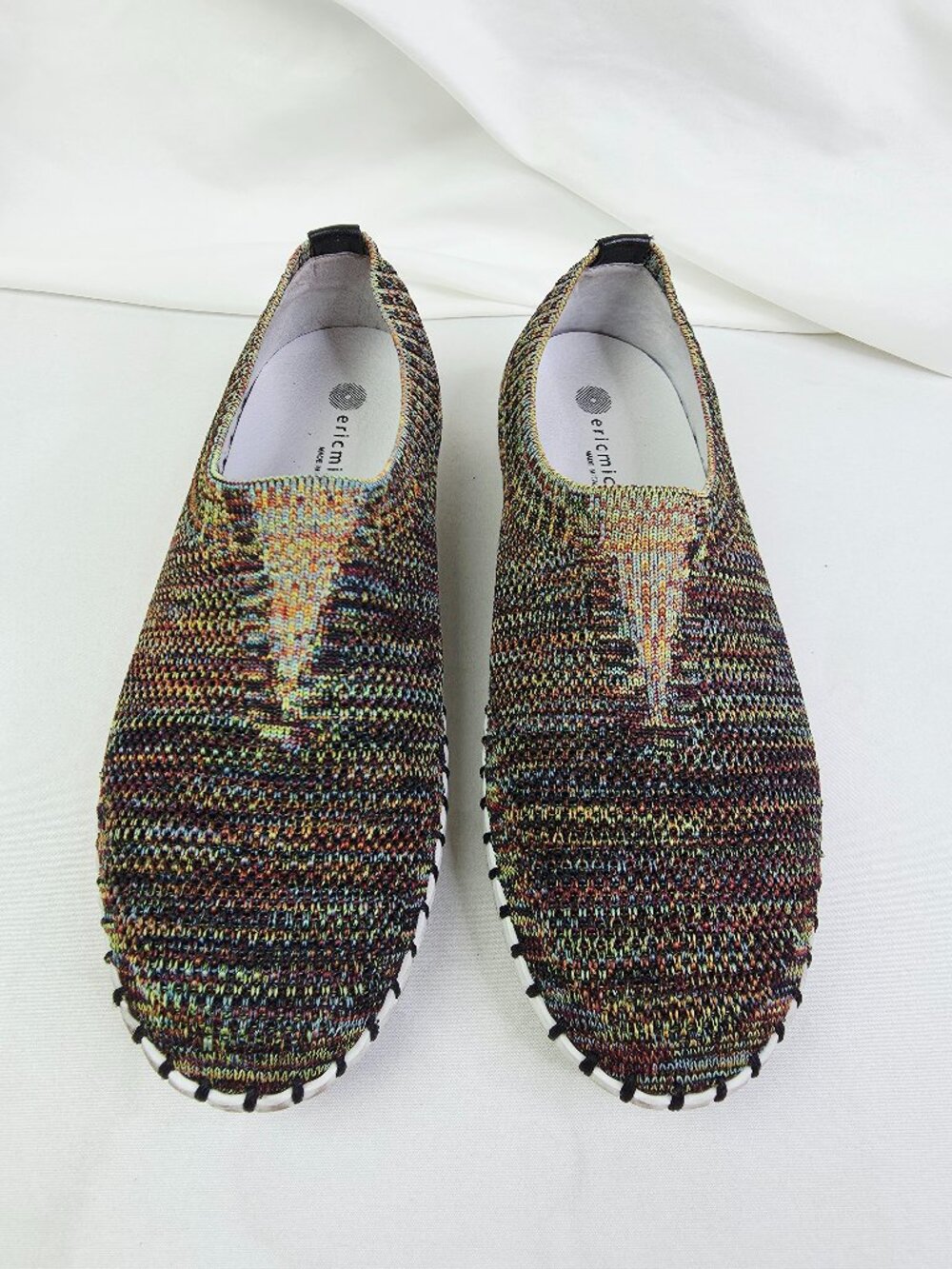 Eric Michael Made In Italy Womens Slip On Knit Sz 37 (US 6-7.5) Comfort Sneakers